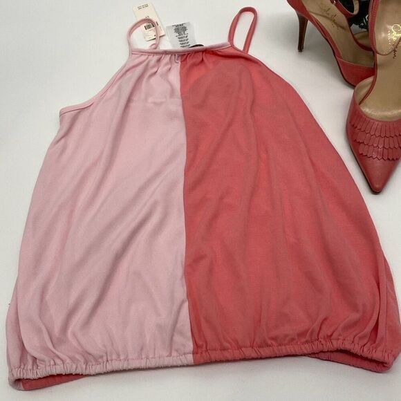 Anthropologie eri+ali Wrap Surplice Crop Top Color‎ Block Pink XS New - Picture 5 of 9
